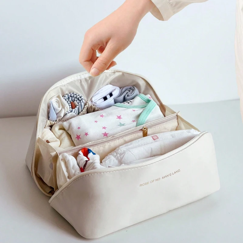 Multifunctional Baby Diaper Bag Nappy Storage Large Capacity Baby Item Organizer Waterproof Travel Carrying Makeup Bag for Women