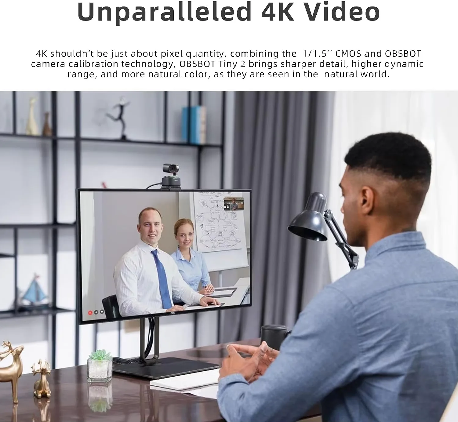 OBSBOT-كاميرا ويب تلقائية كبيرة جدًا ، صغيرة 2 ، 4K ، تعمل بنظام الذكاء الاصطناعي ، تتبع ، تحكم صوتي ، مؤتمر فيديو مباشر ، مؤتمر CMOS ، HD ، Zoom ، #2