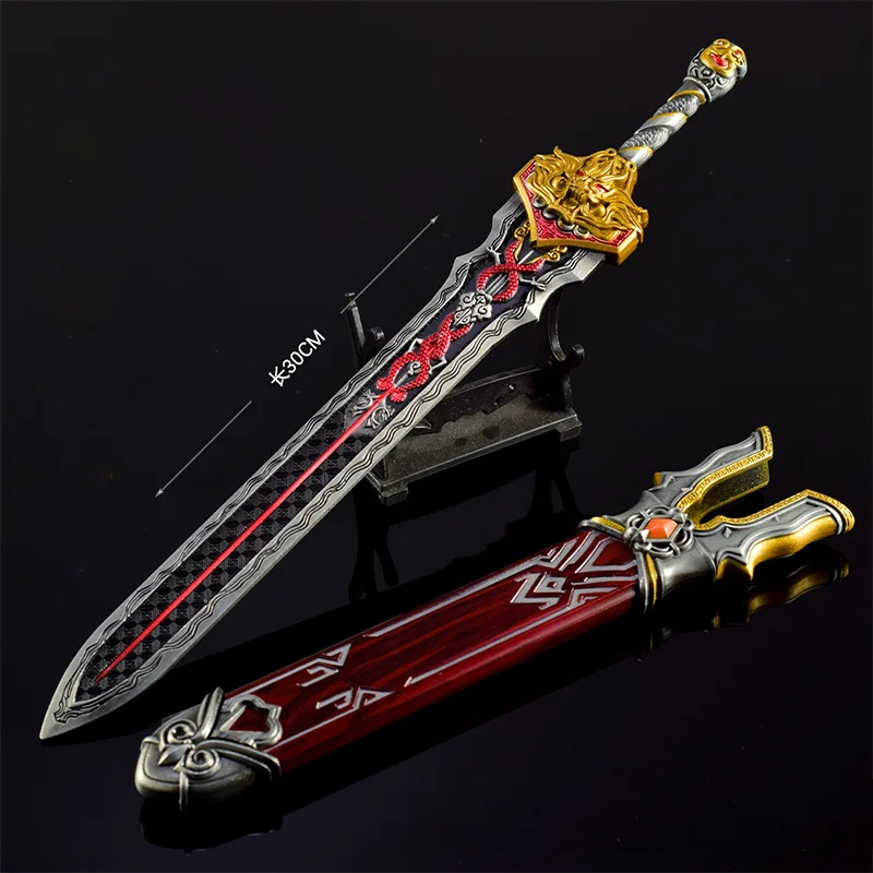 30cm Naraka: Bladepoint Sword All-metal Handicraft Ornaments Longquan Sword with Sheath Gifts Collections Game Peripherals Knife
