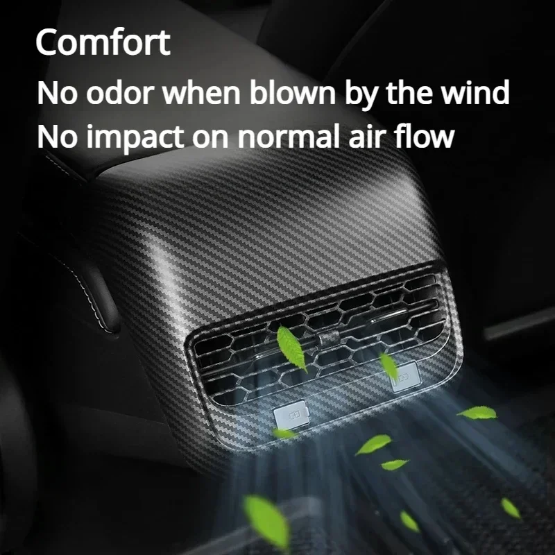 Cubierta de salida de aire trasera para Tesla Model 3 Y, cubierta completa de ventilación de escape con tapa de silicona, accesorios interiores de