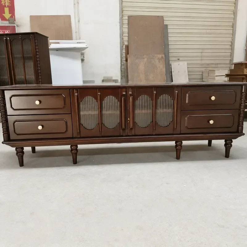 100 Percent Solid Cherry Wood TV Cabinet 1.8m Antique French Retro Style Storage Unit Multi Purpose Living Room Furniture