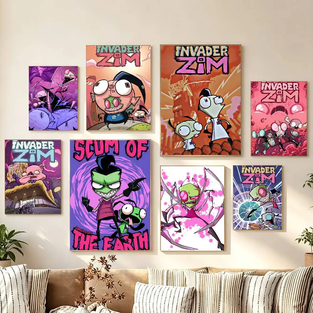 I-Invader- Zim Home Wall Decor Dorm Room Bedroom Living Room Decorative Flats Club Decoration Birthday Gift