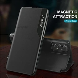 View Window Smart Flip Case For Samsung Galaxy S25 S 25 Plus Ultra Cover Luxury Original Leather Mobile Phone Shell Back Cover