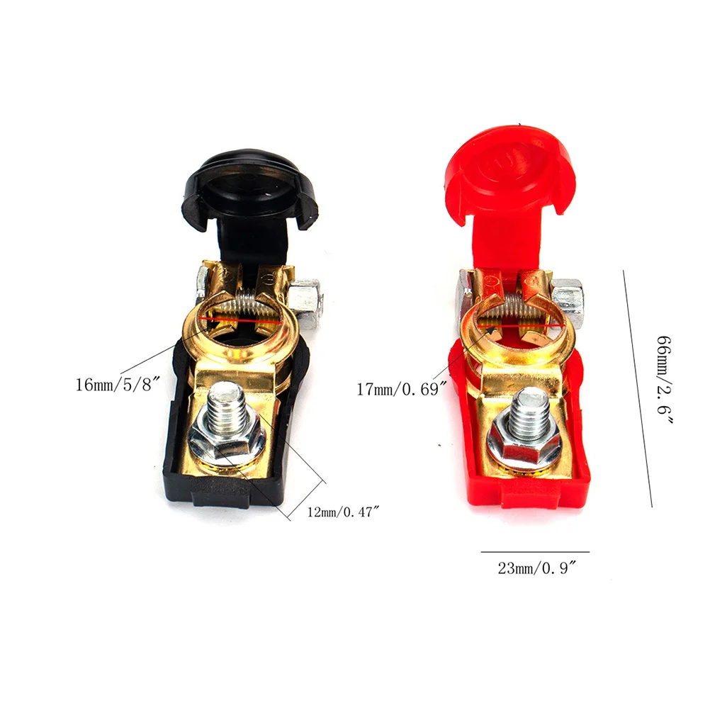

Car Positive Negative Terminal Clamps Kit Red Black Covers Universal Connectors Replace Corroded Terminals Quick
