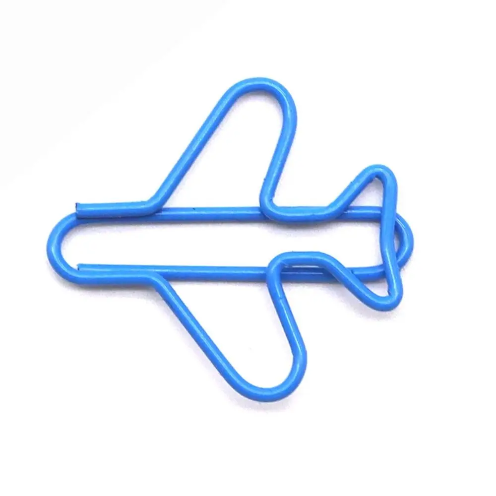10pcs Metal Memo Airplane Paper Clip Index Bookmark Airplane Shape Metal Paper Clips Creative Irregular Creative Bookmark Clip