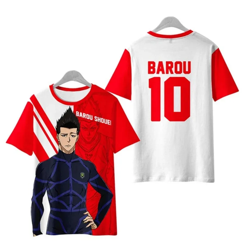 Camiseta de Anime Blue Lock ISAGI CHIGIRI BACHIRA NAGI KUNIGAMI disfraces Cosplay BAROU camisetas de entrenamiento de fútbol poliéster estampado 3D