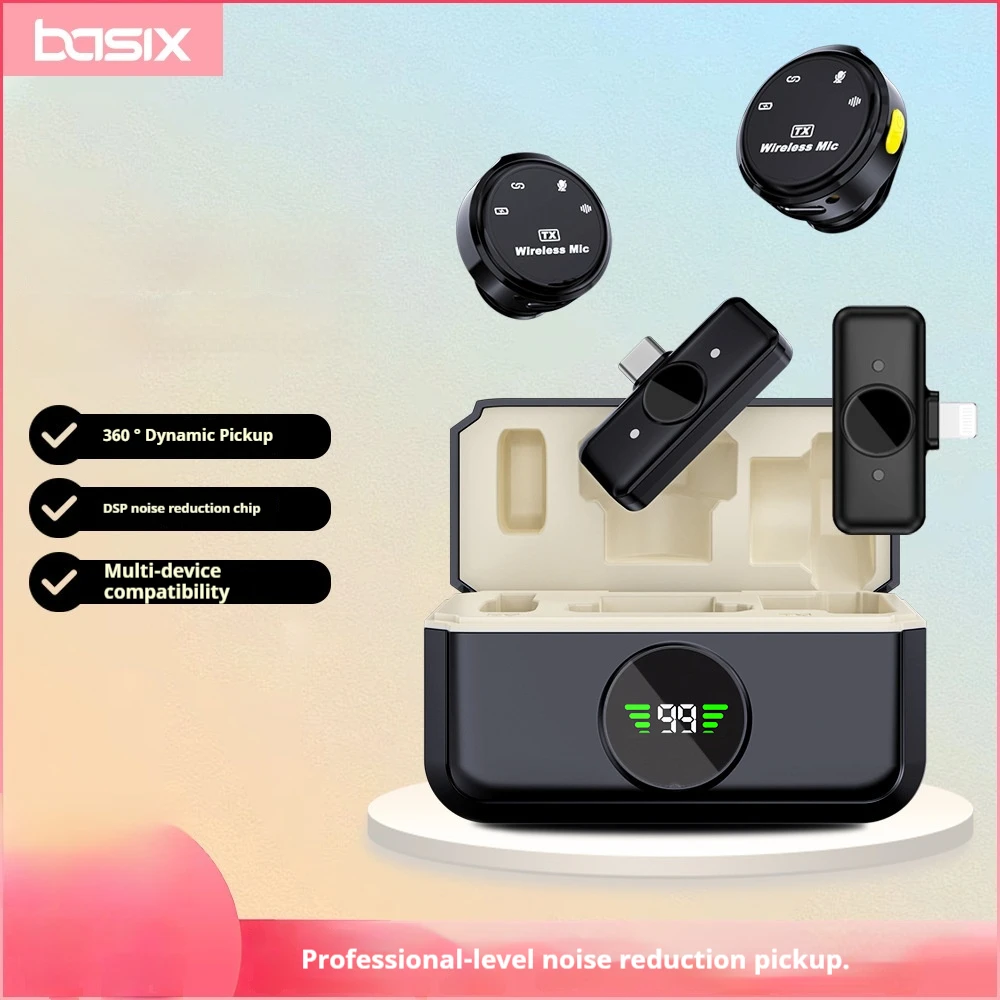 Wireless Lavalier Microphone Mini Outdoor Noise Cancelling f