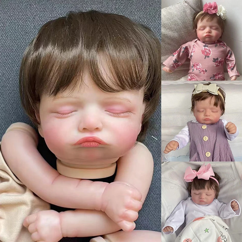 Already Painted Kits/Un Painted Kits Reborn Rosalie Doll Kit 18Inch Soft Touch Fresh Color DIY Doll Parts with Cloth Body