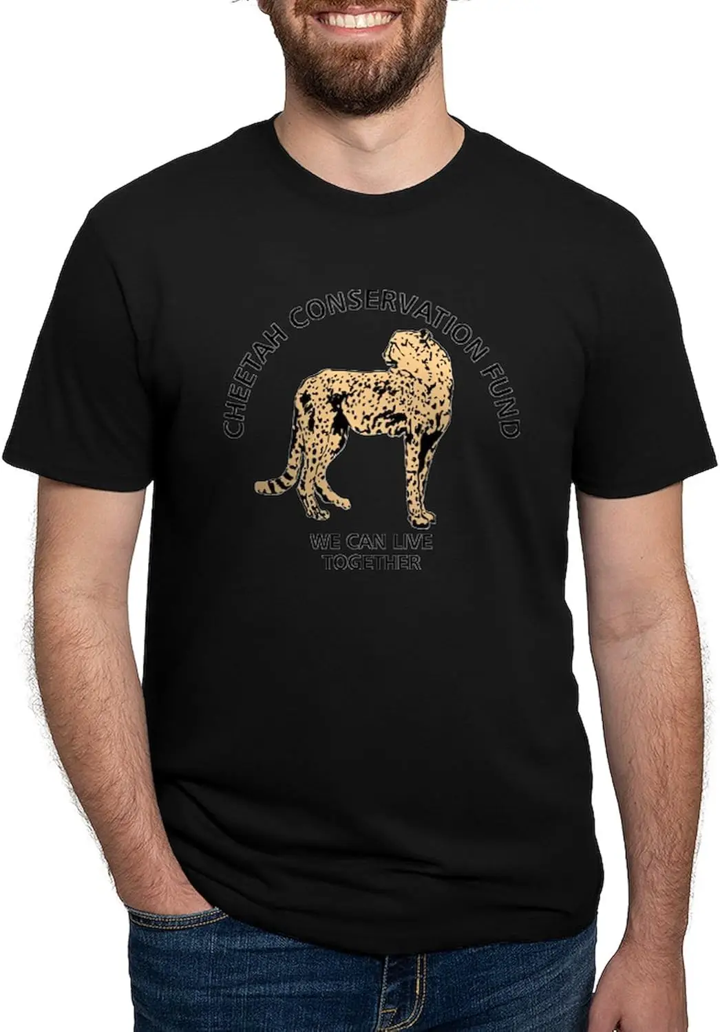 CafePress Cheetah Conservation Fund Logo T Shirt Men's Deluxe Tri-blend Shirt