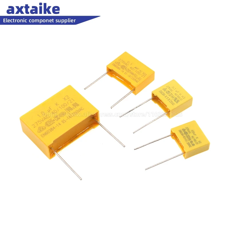 10PCS X2 MKP 275VAC Metalized Polypropylene Film Capacitor 10/15/22.5/27.5MM 0.01UF 0.1UF 0.22UF 0.33UF 0.47UF 0.68UF 1UF 2.2UF