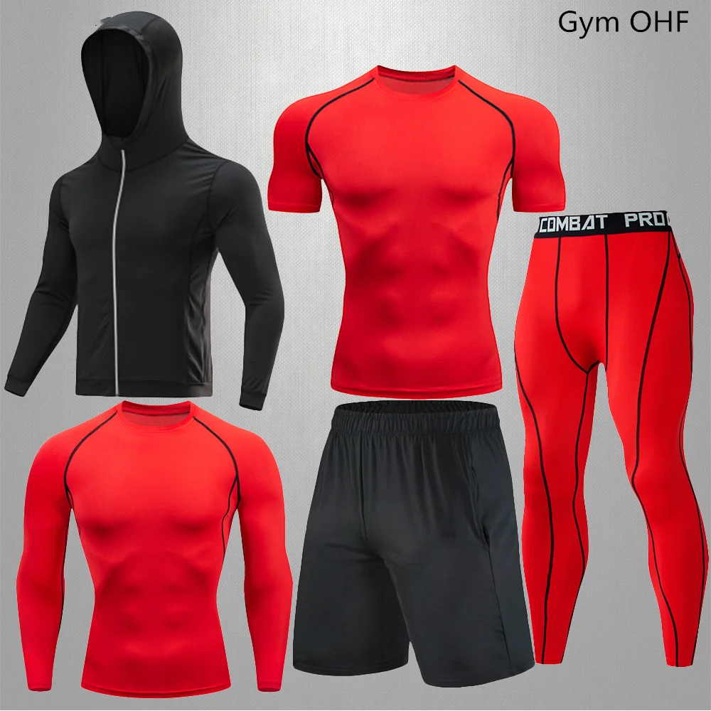 Tracksuit For Men's Compression Sportswear Suits Gym Tights Training Clothes Workout Jogging Sports Set Running Rashguard Men