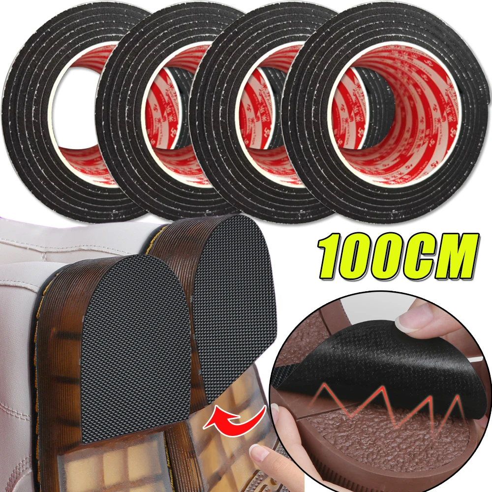 100CM Shoe Sole Anti Slip Sticker Anti-Slip Heel Sole Protectors Rubber Pads Wearable Cushion Wear-Resistant Adhesive Shoes Mat