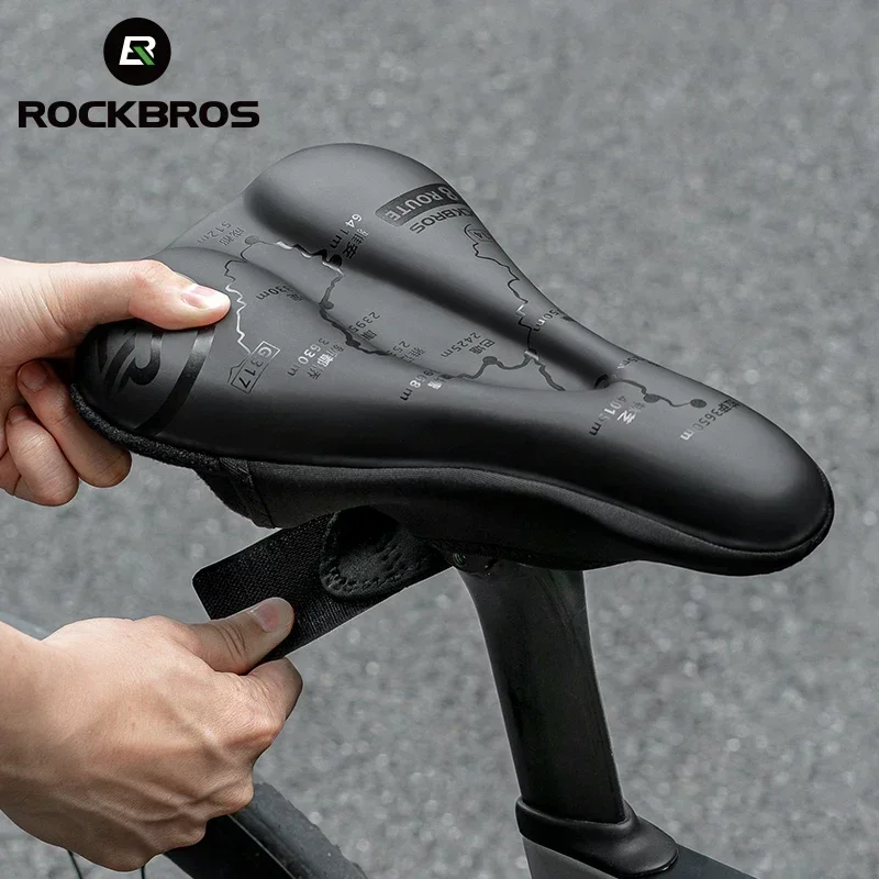 

ROCKBROS Saddle Cover Soft Bike Anti-slip Mtb Road Bike Bicycle Seat Cushion Rebound Shock Absorption Padded Seat Cover