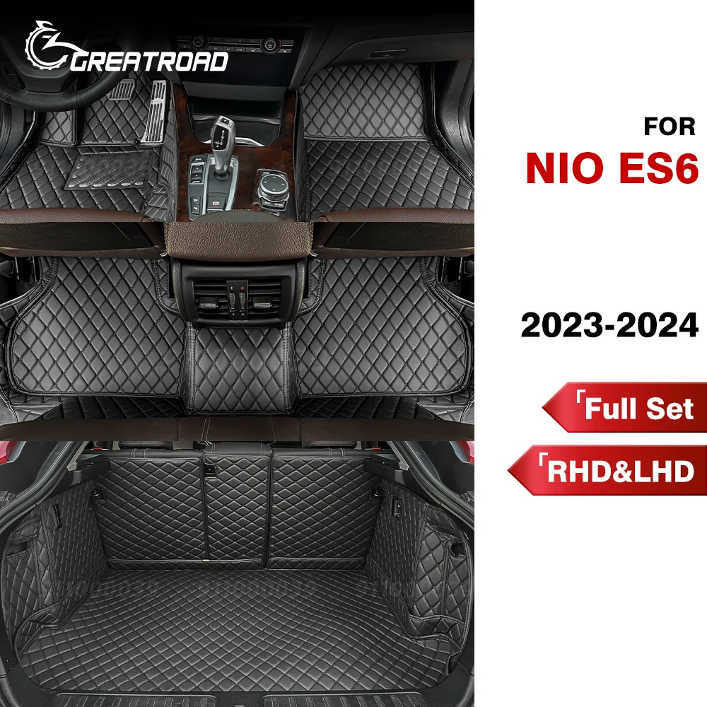 

Автомобильные коврики и коврики в багажник для NIO ES6 2023 2024, пользовательские автомобильные подушечки для ног, автомобильный ковер, аксессуары для интерьера