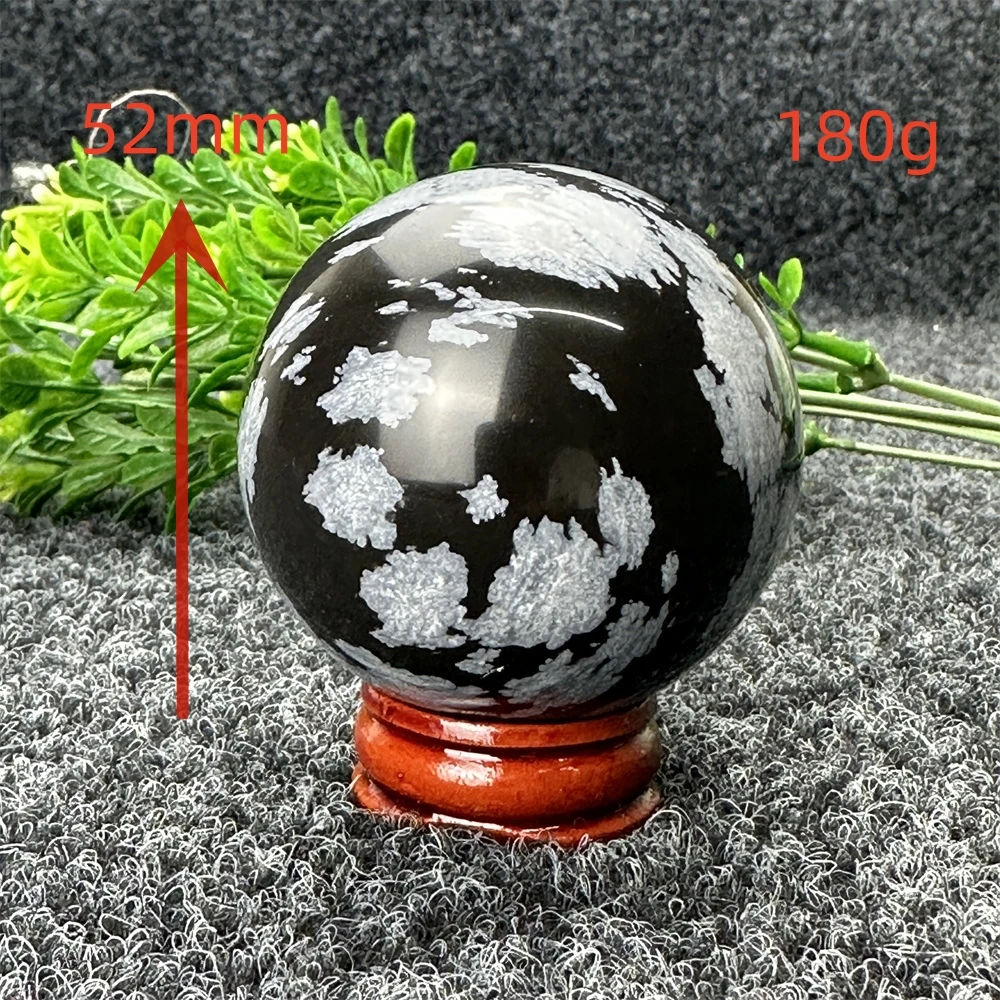 Natural Stone Snowflake Obsidian Ball Volcanic Stone Room Home Decor Gift Witchcraft Altar Prayer Feng Shui Meditation Spiritual