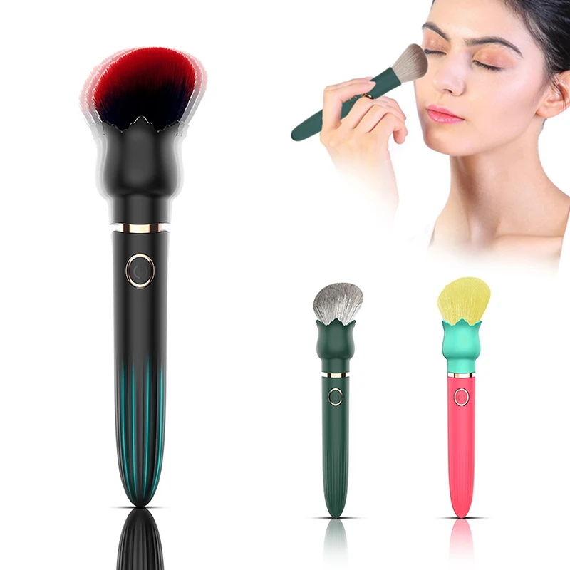 Electric Cosmetic Brush Foundation Blush Loose Powder Brush Beauty Tools Washable Vibration Rechargeable Makeup Brush Tools