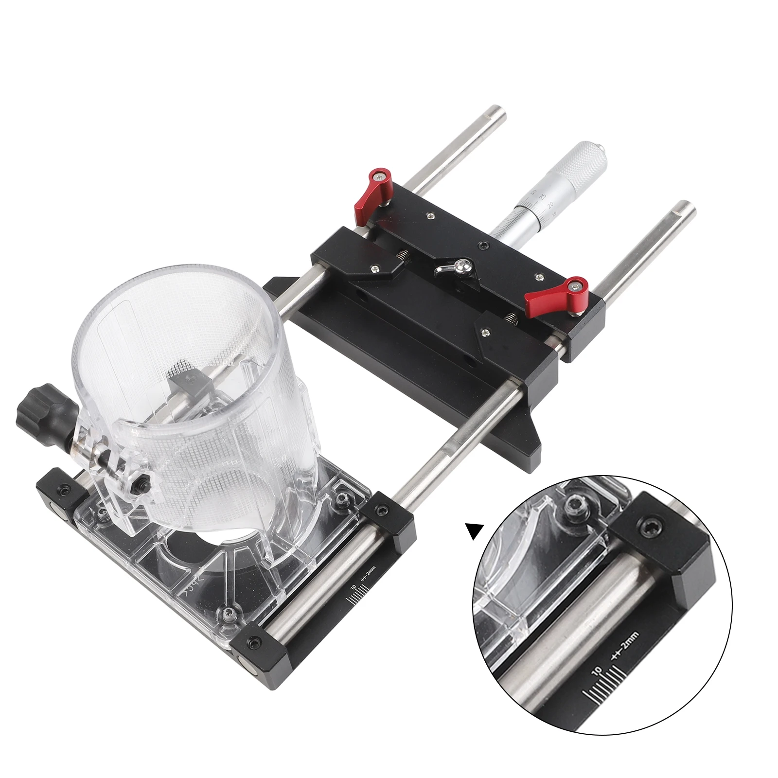 CNC Aluminum Base 65mm Trimmer Base DIY Projects Locking Mechanism Reset Scale Handle Slotting Range Aluminum Alloy Material
