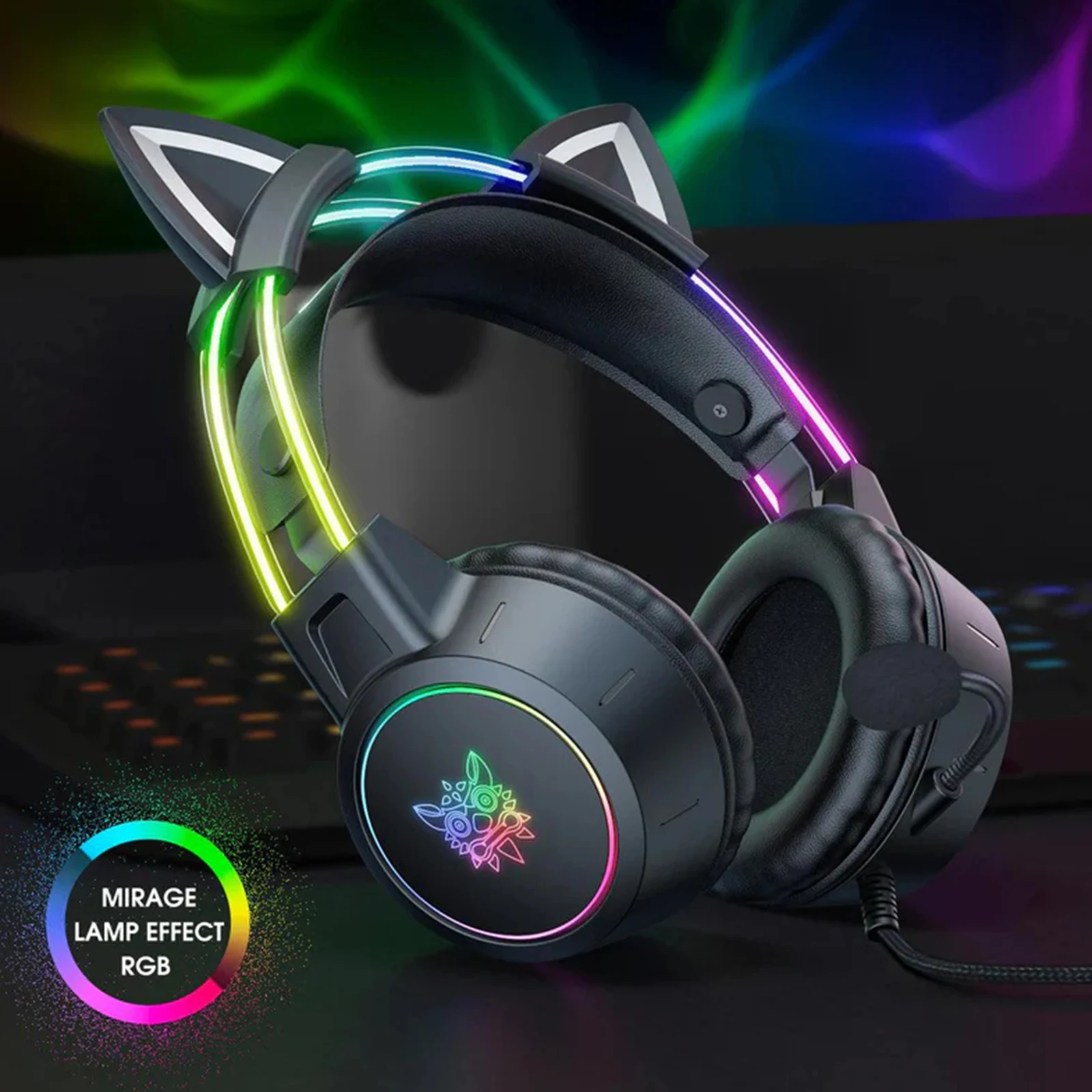 ل ONIKUMA X15 Pro سماعة الألعاب السلكية هيئة التصنيع العسكري إلغاء الضوضاء غامرة سماعة الألعاب مريح مع ضوء RGB الديناميكي للكمبيوتر #2