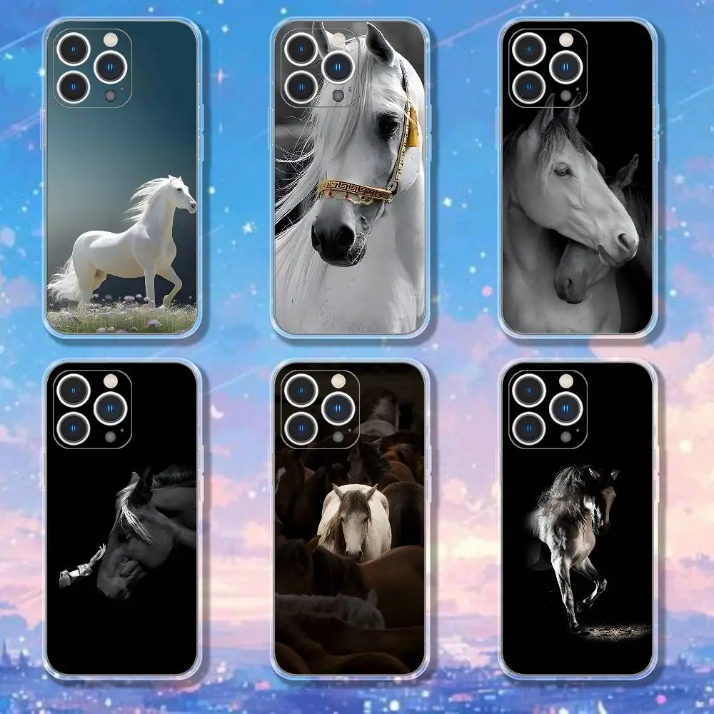 

Great Beauty Horse Phone Case For iPhone 17,16,15,14,13,12,11 Pro,Max,Plus,X,XS,XR,SE4,E Mini Transparent Soft Cover