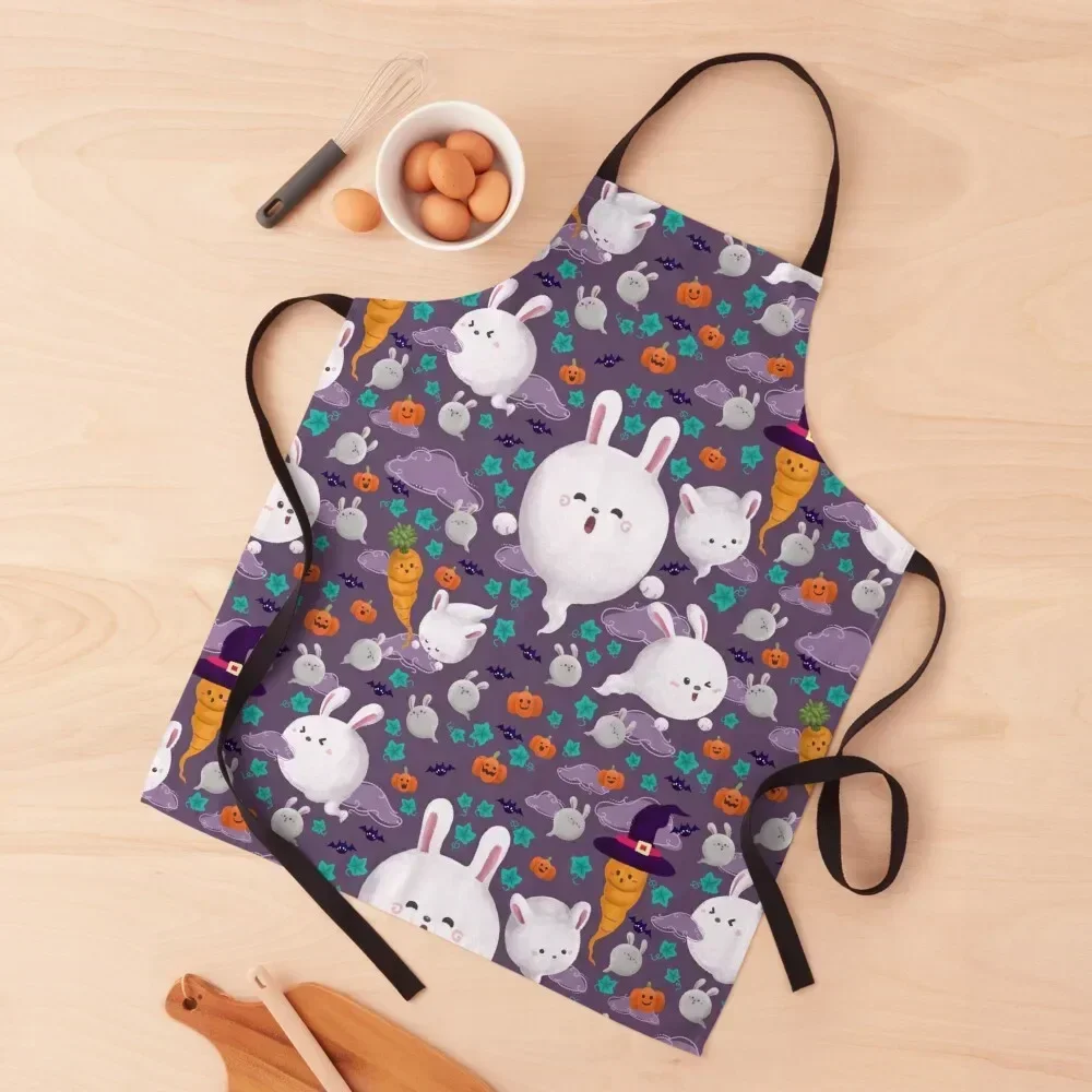 Bunny Boo Apron for women halloween restaurant accessories Men kitchen Apron