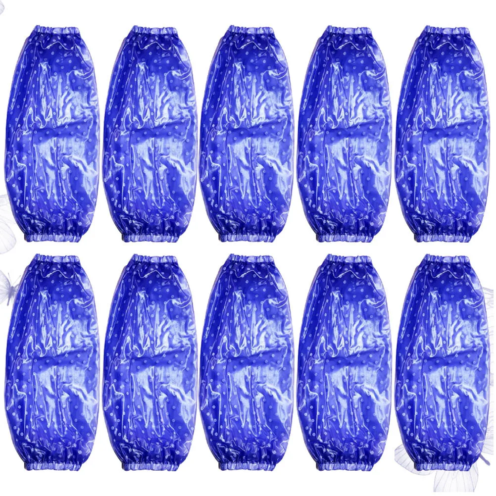 5 個防水スリーブプロテクターキッチン調理クリーニングドットパターン Pvc アームスリーブ軽量弾性女性男性労働用