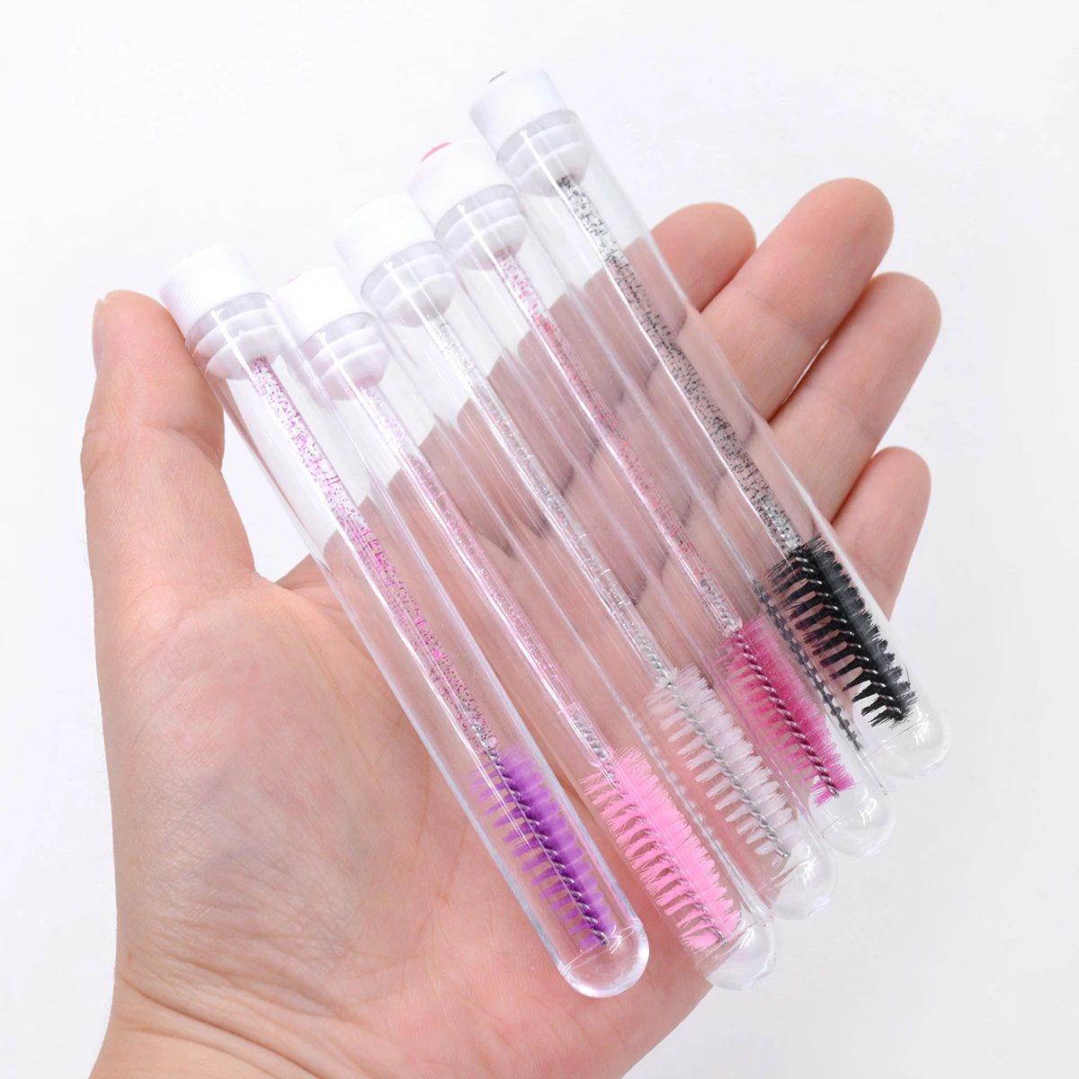 10 szt. Diamentowe szczoteczki do rzęs, wielorazowe aplikatory do tuszu do rzęs w tubkach, aplikatory do brwi, grzebienie do przedłużania rzęs, etui 도구