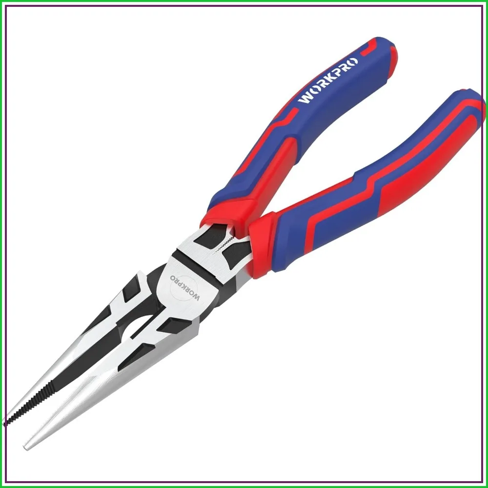 Precision Needle Nose Pliers with Wire Cutter, Heavy-Duty CRV Steel, Soft Grip, Long Nose Cutting Pliers