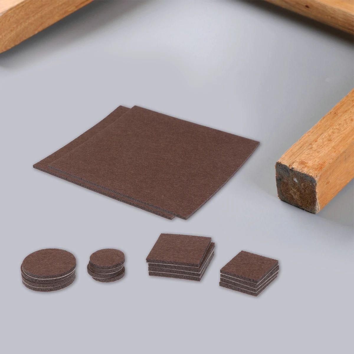 

130 Pcs Silent Foot Pads Square Furniture Felt Protectors for Legs Table Chair Gliders