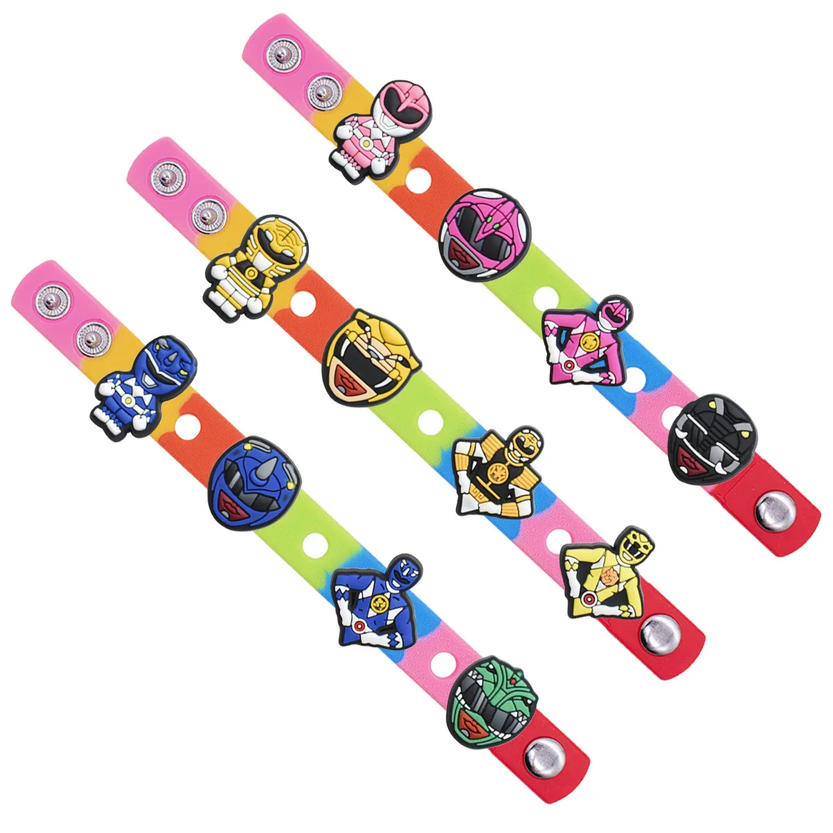17Pcs Power Rangers Shoe Charms, Soft PVC Cartoon Shoe Accessories, Detachable Clog Shoe Decor DIY Ornament Accessories