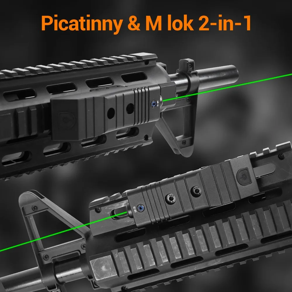 M-Lok/20mm Picatinny Rail Laser Sight Ultra-Low Profile Green Laser Sight for Rifle Hunting Shooting Airsoft Accessories