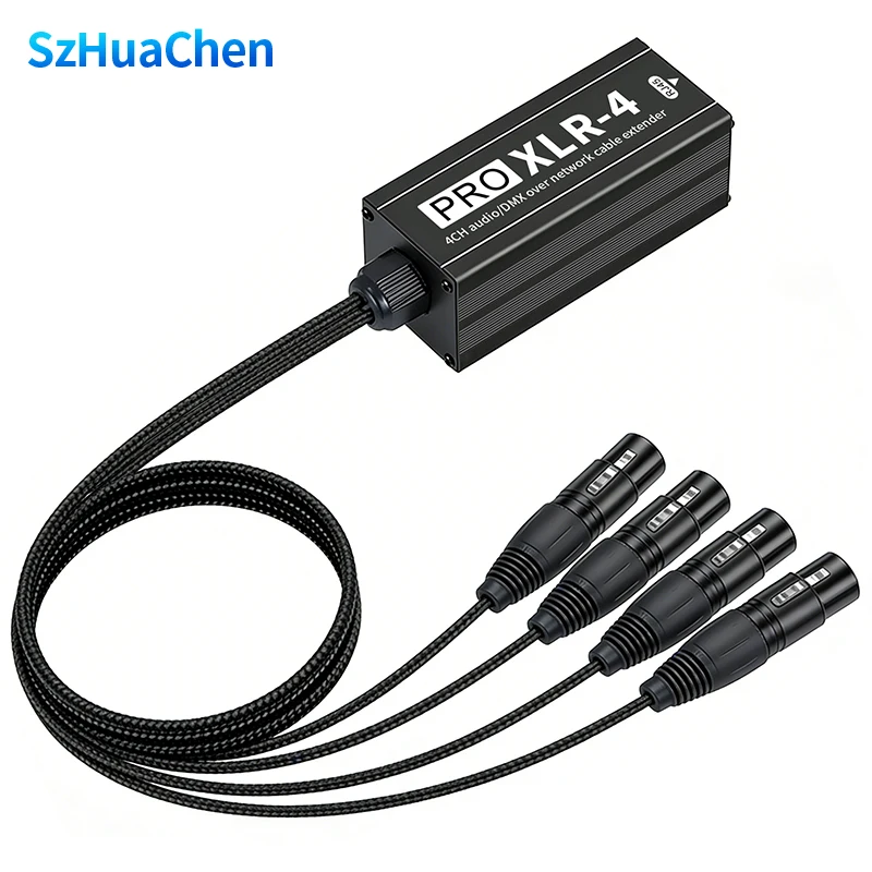 XLR to RJ45 4 Channel Audio Extender Professional Braid Cable for Live Stage Sound Lighting XLR Audio Cables Recording Gear