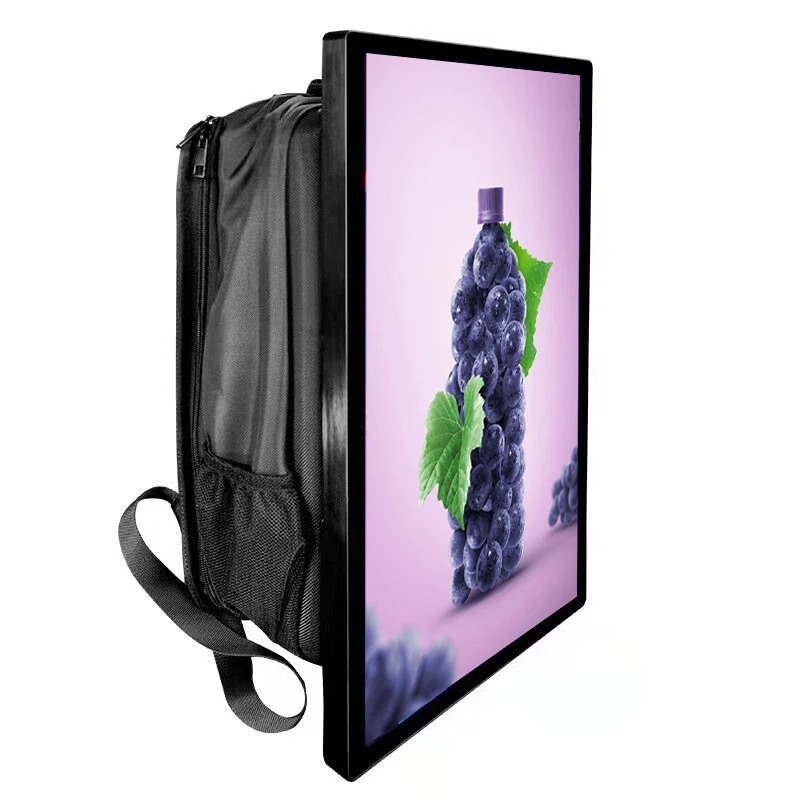 21.5 Inch Portable Rectangle LCD Digital Backpack Billboard Easy To Carry Video Player Display