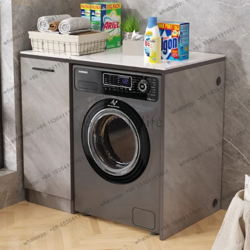 Washing Machine Cabinet Nordic Wooden Slate Basin Storage Balcony Cabinet Bathroom Dressing Table Bathroom