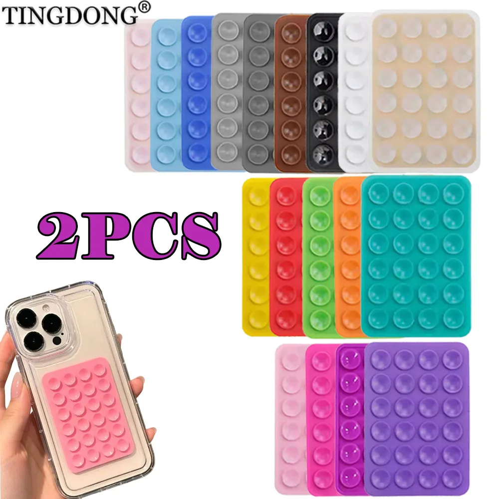 2PCS Strong Adhesive Silicone Phone Grip Holder Anti-Slip Sticky Cell Phone Mount Hands-Free Suction Phone Case Stand
