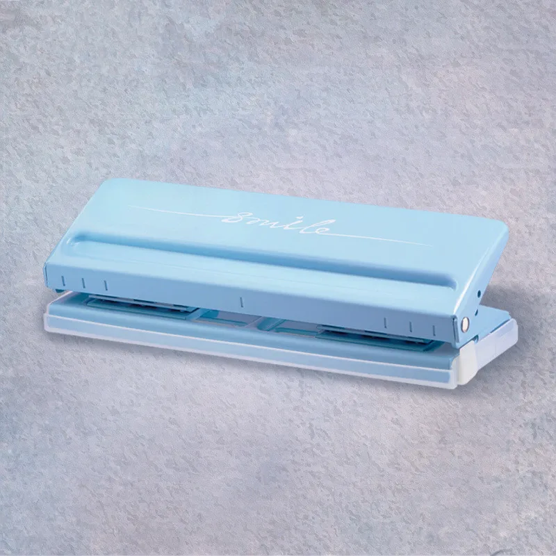 Practical 2026 Paper Hole Punch 6-hole Adjustable Color Single-page Scrapbook Office Stationery Metal Loose-leaf Hole Punch