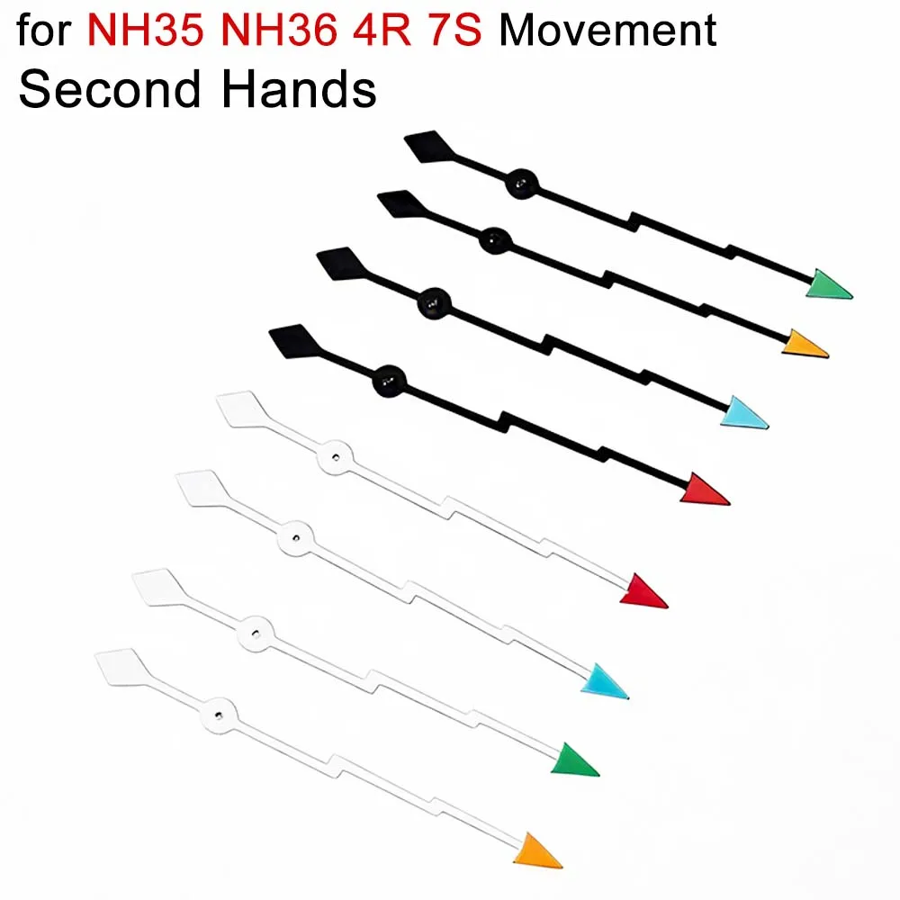 Black/White Second Hand for NH35 NH36 Movement No Luminous Watch Pointer Replacement 12.5mm Hand Accessories