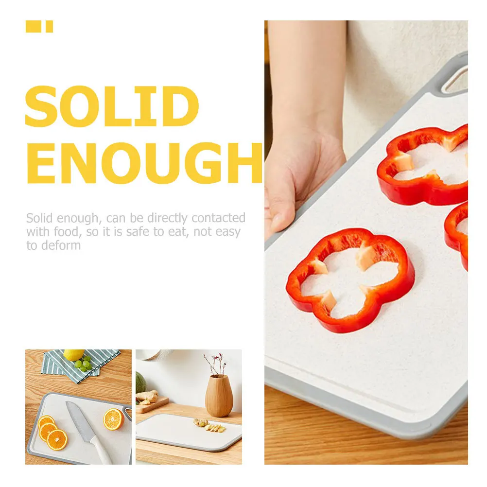 

Wheat Straw Cutting Board Unbreakable Kitchen Nonslip Small Portable Hanging Chopping Board Vegetable Fruit Food Safe