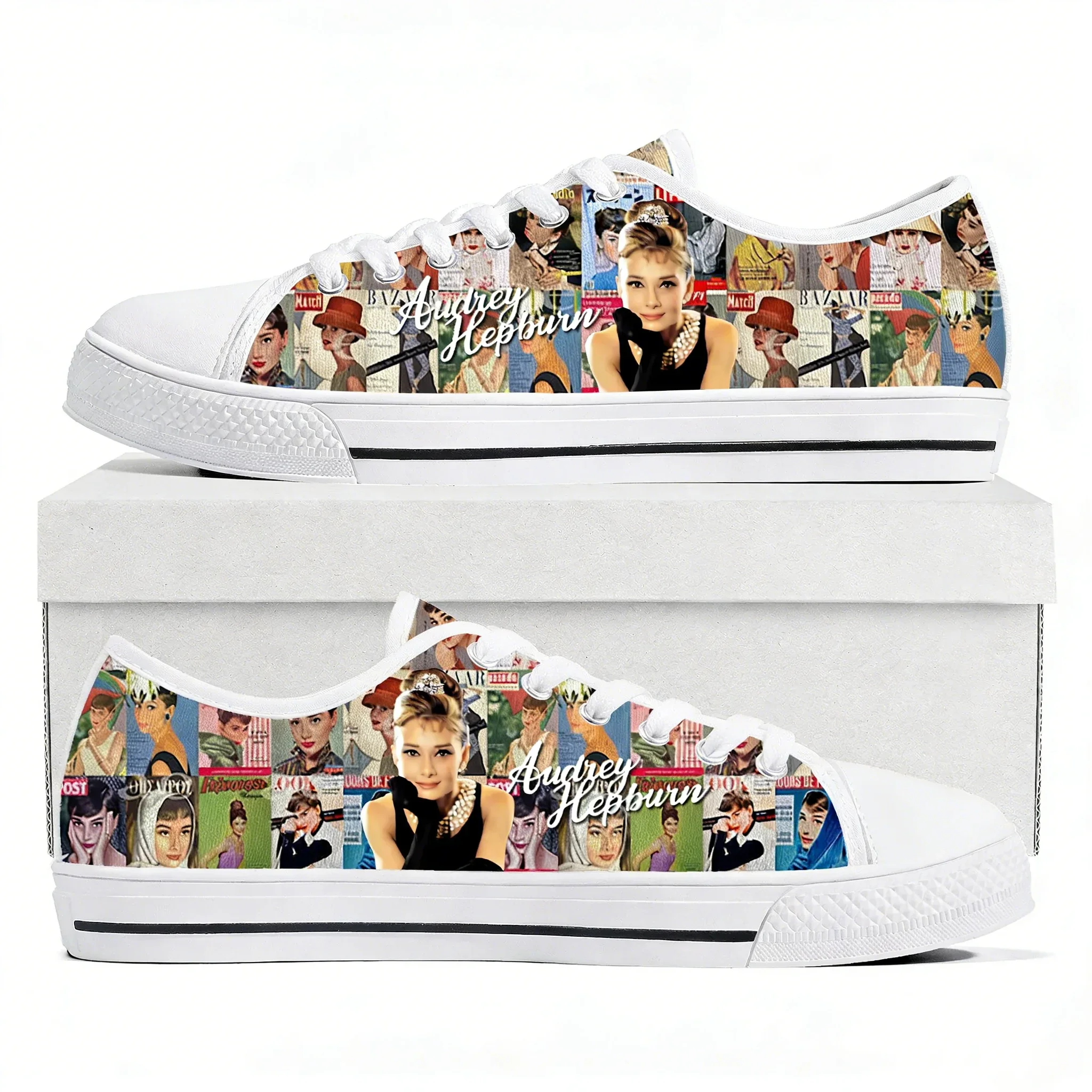 Audrey Hepburn actress Low Top Lightweight Sneakers Mens Womens Teenager Flats Canvas Sneaker Hiking Travel Casual Shoes