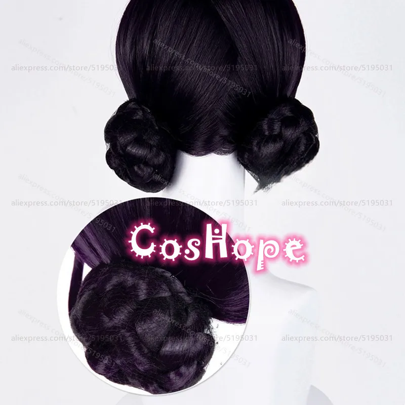 KPop デーモンハンターズ ゾーイ コスプレウィッグ黒紫かつらアニメ耐熱合成かつらハロウィンカーニバル衣装