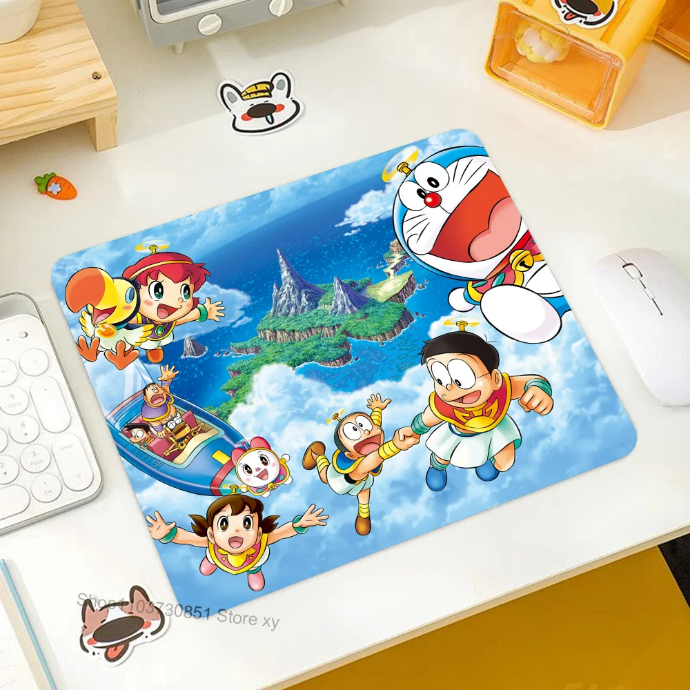 Anime D-Doraemon Mousepad RGB Small Size Gaming Mouse Pad With LED Light Desk Mat Super Smooth Non-slip Rubber Bottom