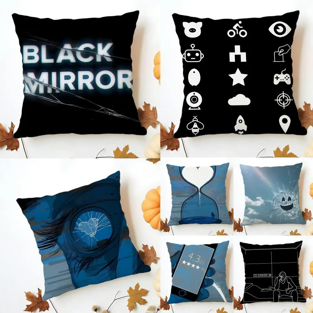 Dystopian Technological B-Black Mirror Cushion Cover Washable Linen Pillowcase Soft  for Sofa Bed Cozy Home Room Decor