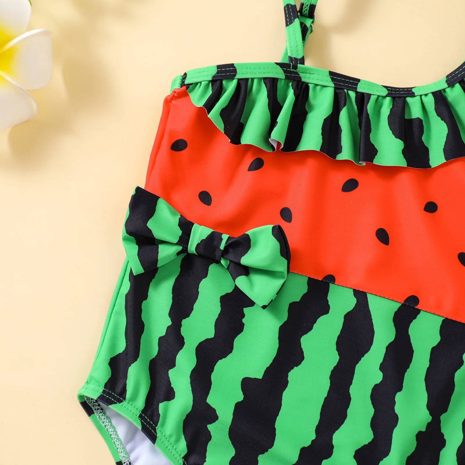 Watermelon Girls Swimsuit One Shoulder Halter One-piece Swimsuit Baby Beach Beach Spa Swimsuit