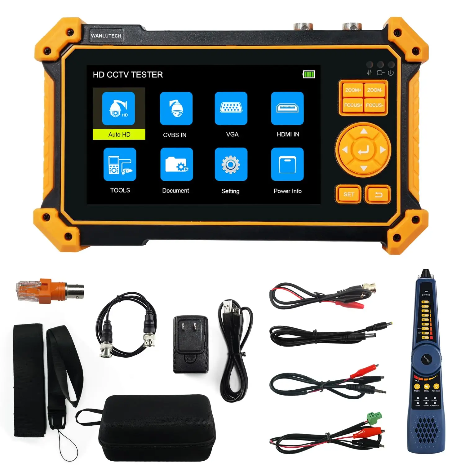 Tahlitech HD-3200C CCTV Camera Tester 8MP AHD TVI CVI SDI with VGA HDMI Input UTP Cable Test 12V 1A Power Output