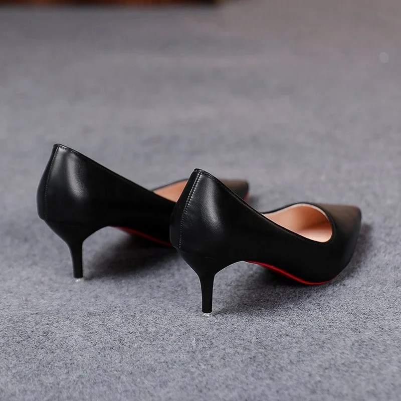 Black High Heels 34-43 Plus Size Women Shoes  Thin Stiletto Banquet Wedding Shoes Sexy Pointed Toe Ladies Party Shoes