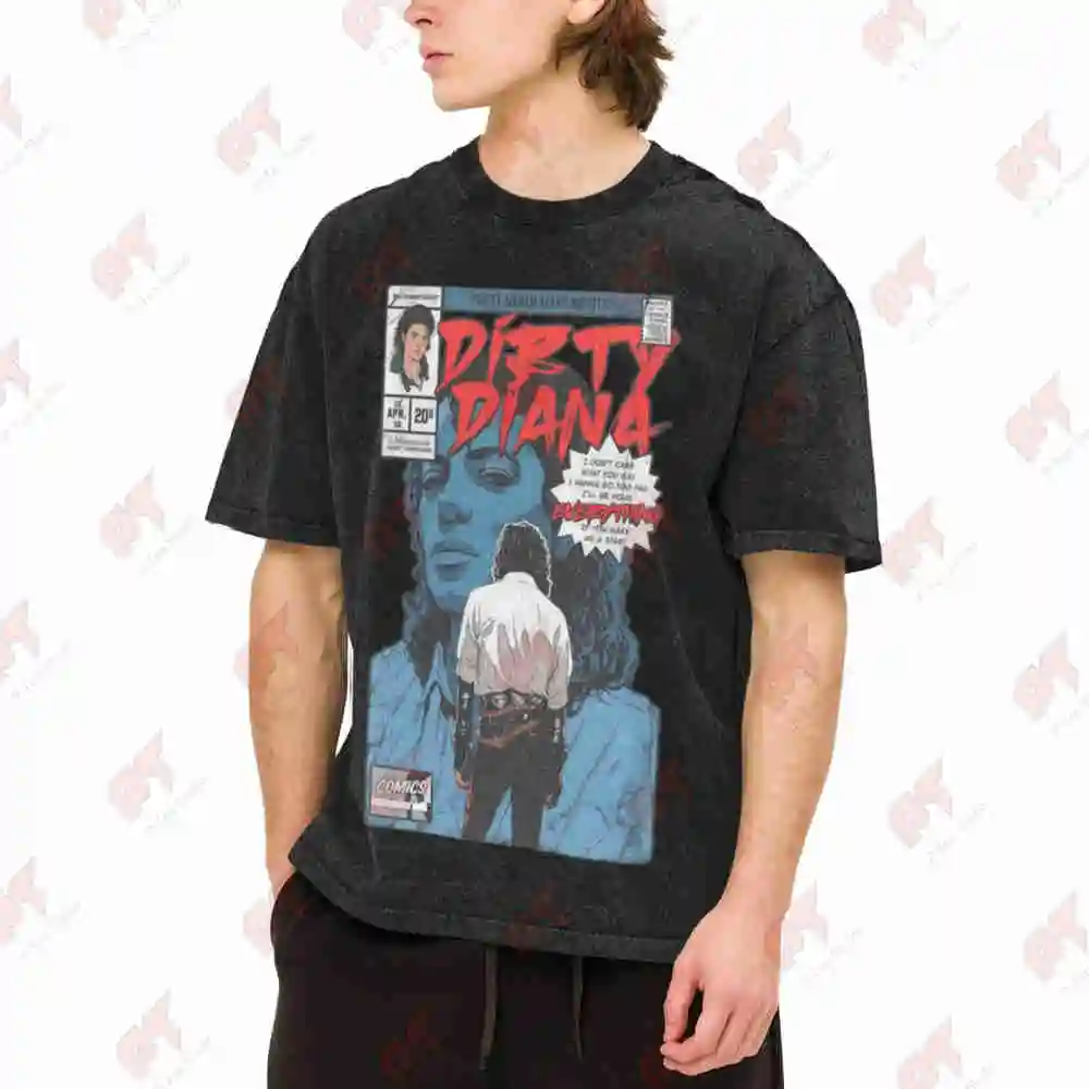 Dirty Diana 88 Comic Vintage Washed Tee Pure Cotton T-Shirt