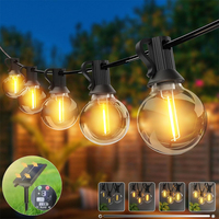 G40 Solar String Lights Outdoor Solar Globe String Bulb Patio Hanging Lights Waterproof Garden Pergola Bistro Deck Decor