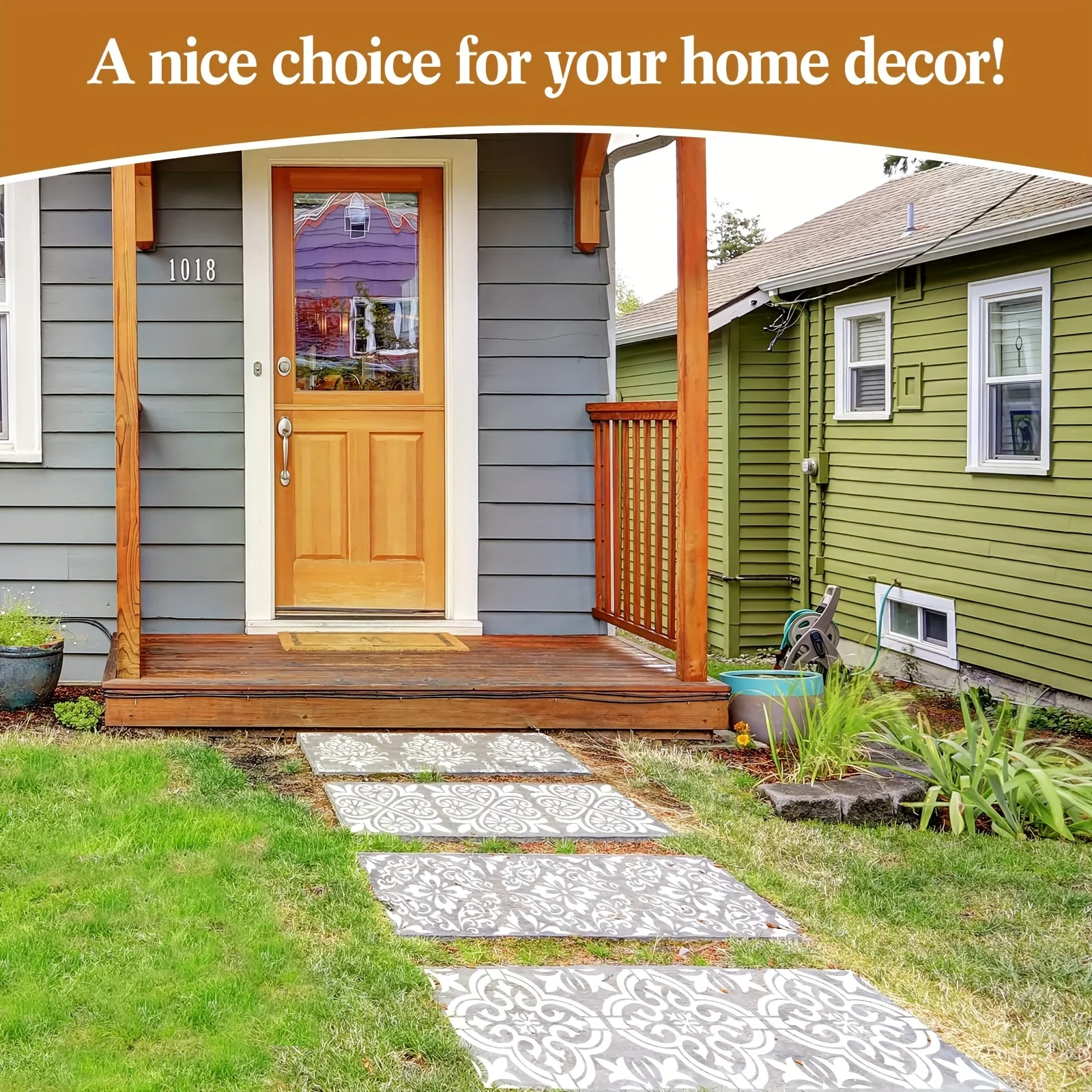 4 قطعة قوالب استنسل نمط مربع 11.8 بوصة هندسية الأزهار الملمس رسم الإستنسل DIY بها بنفسك مجلة الفن سجل القصاصات الحرفية