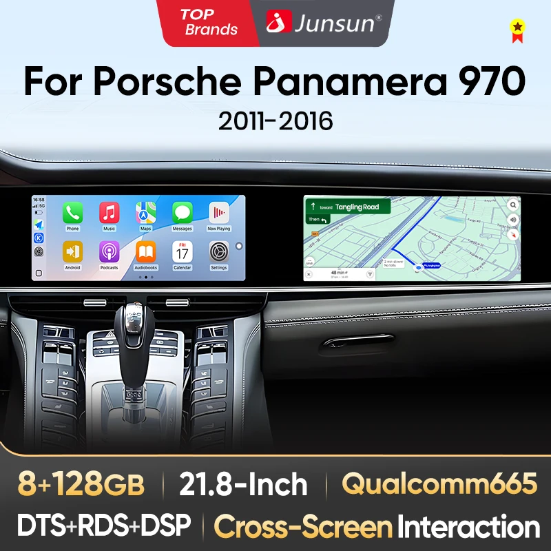 Junsun-Autoradio pour Porsche Panamera, écran de tourisme, Carplay coule amélioré, lecteur de limitation DTS, Qualcomm 665, 970, 2011-2017