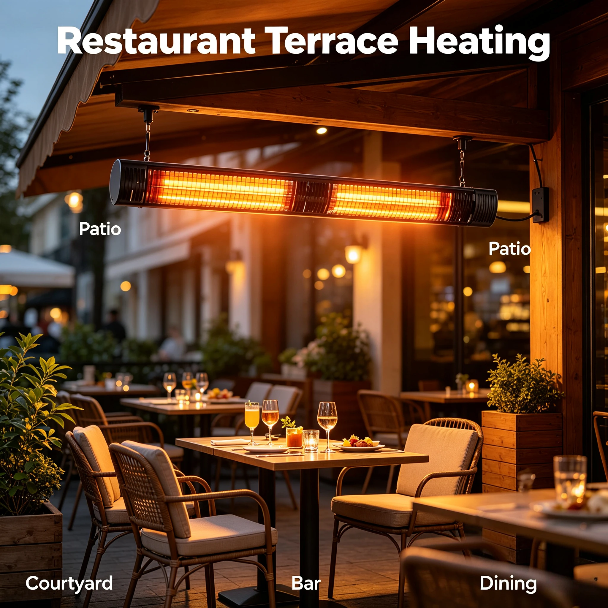 3000W Remote Control Infrared Halogen Heater Outdoor Gazebo Garage Winter Garden Electric Heating Equipment