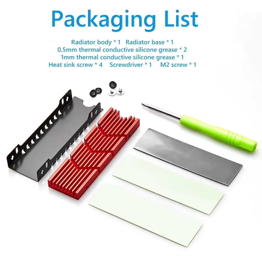 M.2 2280 NVMe SSD Heatsink, Magnesium Aluminum Alloy Heat Dissipation Cooler with 18 Air Inlets